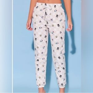 Forever 21 x Hello Kitty & Friends Track Pants Size Small Checkered Beige